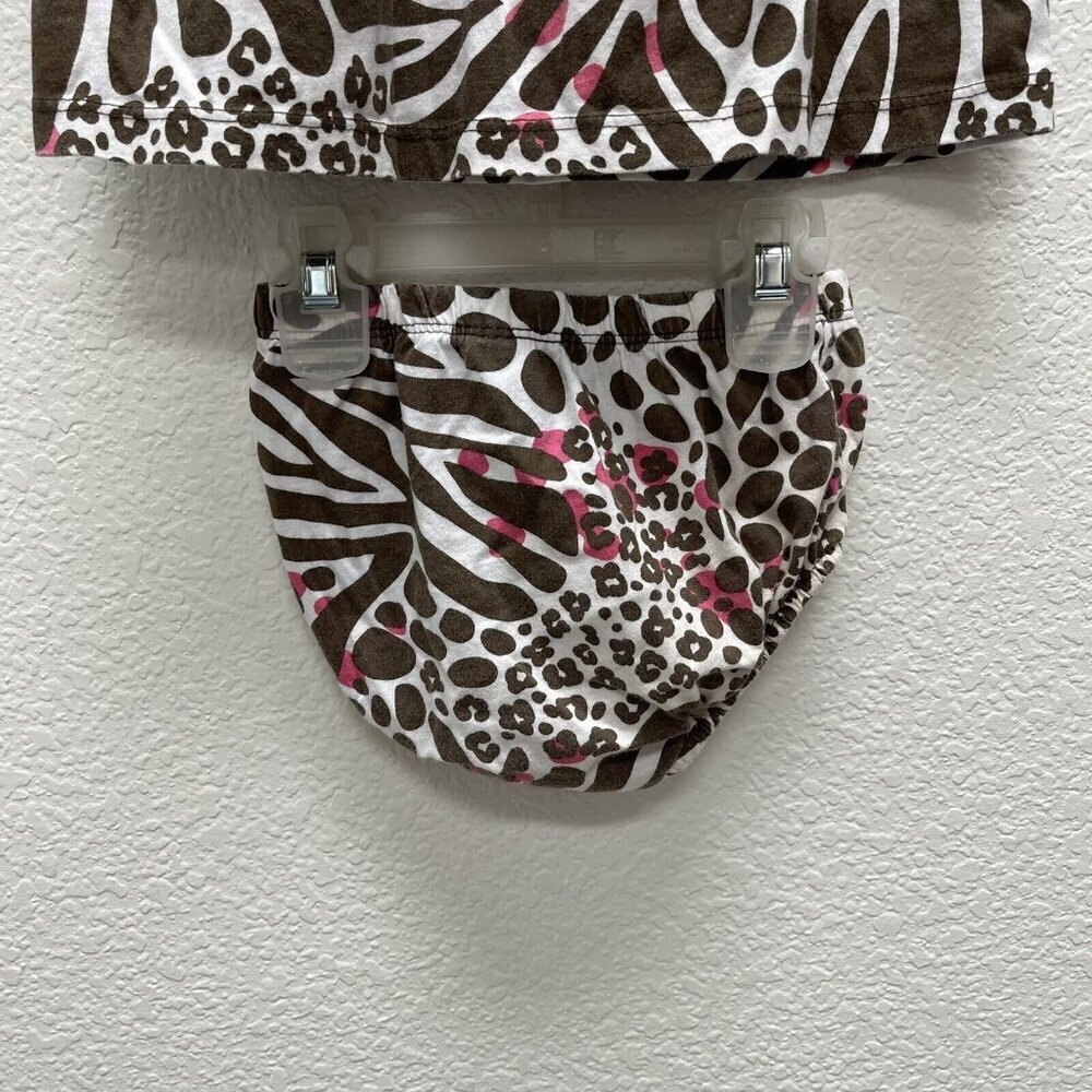 Carter’s Girls Size 24 Months Brown Pink Animal Cheetah Sleeveless 2pc - Picture 4 of 7